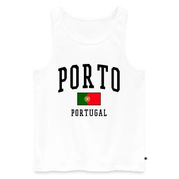Porto Portugal Flag – City Design - Men's Premium Organic Tank Top - white - Front - Michal (187cm)