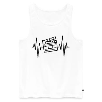 Films, Films, Cineaste, Soirée cinéma, Télévision, Séries - Débardeur bio Premium Homme - blanc - Devant - Michal (187cm)