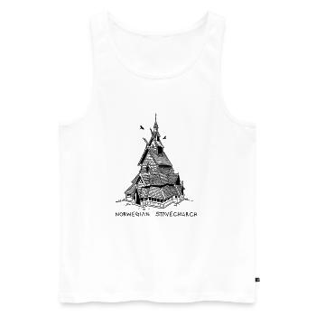 Norwegische Stabkirche - Männer Premium Bio Tank Top - Weiß - Vorne - Michal (187cm)