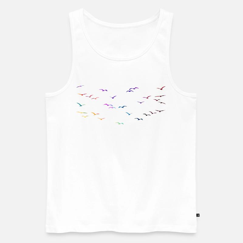 Bunte Vögel - Männer Premium Bio Tank Top - Weiß