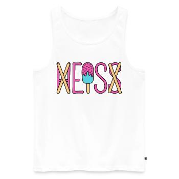 Eis - heiß - H EIS S  - Männer Premium Bio Tank Top - Weiß - Vorne - Michal (187cm)
