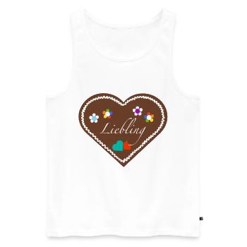 "Jahrmarkt-Liebe"Liebling div - Männer Premium Bio Tank Top - Weiß - Vorne - AI Model Male 178 light (178cm)