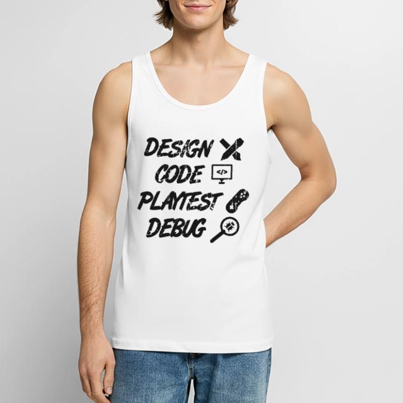 Design Code Playtest Debug Männer Premium Bio Tank Top