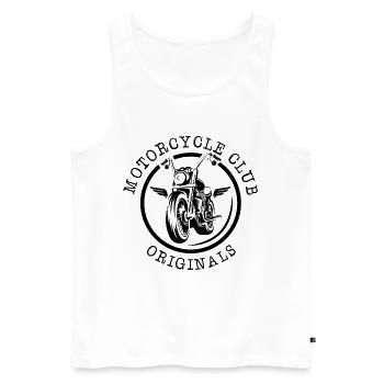 Motorrad Club Custom Garage Chopper Emblem Symbol - Männer Premium Bio Tank Top - Weiß - Vorne - Michal (187cm)