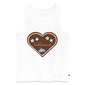 "Jahrmarkt-Liebe" Lieblingsmensch hellblau - Männer Premium Bio Tank Top - Weiß - Vorne - AI Model Male 178 light (178cm)