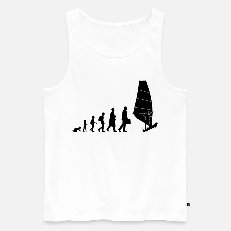 Entwicklung des Windsurfens - Männer Premium Bio Tank Top - Weiß