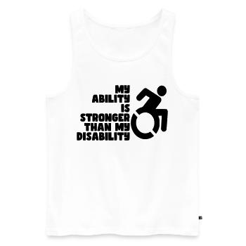 Meine Fähigkeit ist stärker als meine Behinderung # - Männer Premium Bio Tank Top - Weiß - Vorne - Michal (187cm)