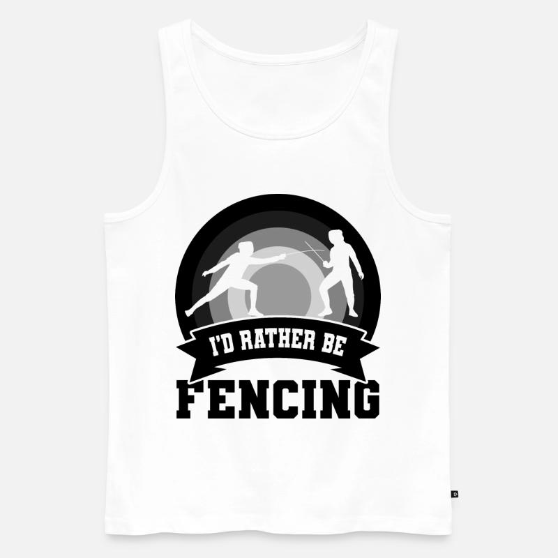 Fechter Witz - Männer Premium Bio Tank Top - Weiß