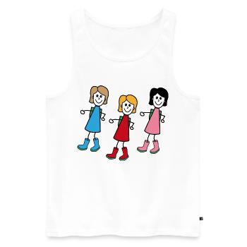 Femmes dans le style comique - Débardeur bio Premium Homme - blanc - Devant - Michal (187cm)