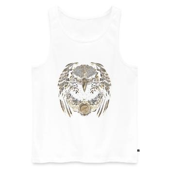 Steinadler - Männer Premium Bio Tank Top - Weiß - Vorne - AI Model Male 178 light (178cm)