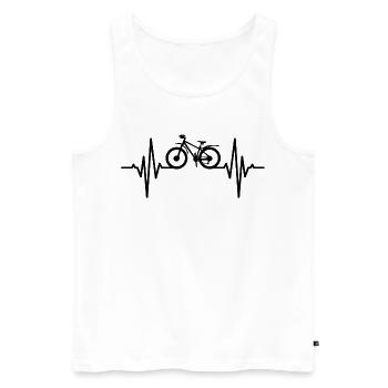 Battement de cœur VTT - Débardeur bio Premium Homme - blanc - Devant - AI Model Male 178 light (178cm)