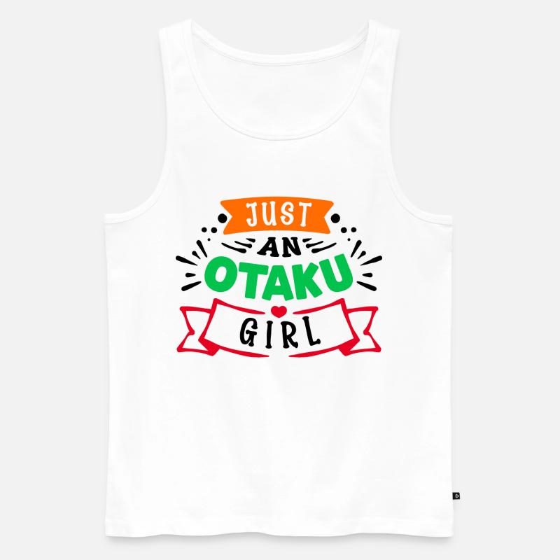 Mädchen Anime Manga Statement Otaku Mangastyle - Männer Premium Bio Tank Top - Weiß