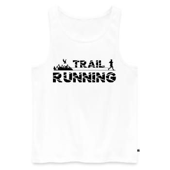 Trail Running Eagle Mountains Forest Shoes Profile - Men's Premium Organic Tank Top - white - Front - AI Model Male 178 light (178cm)