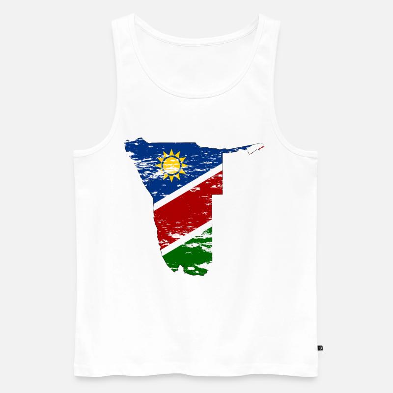 Namibia Landkarte used - Männer Premium Bio Tank Top - Weiß