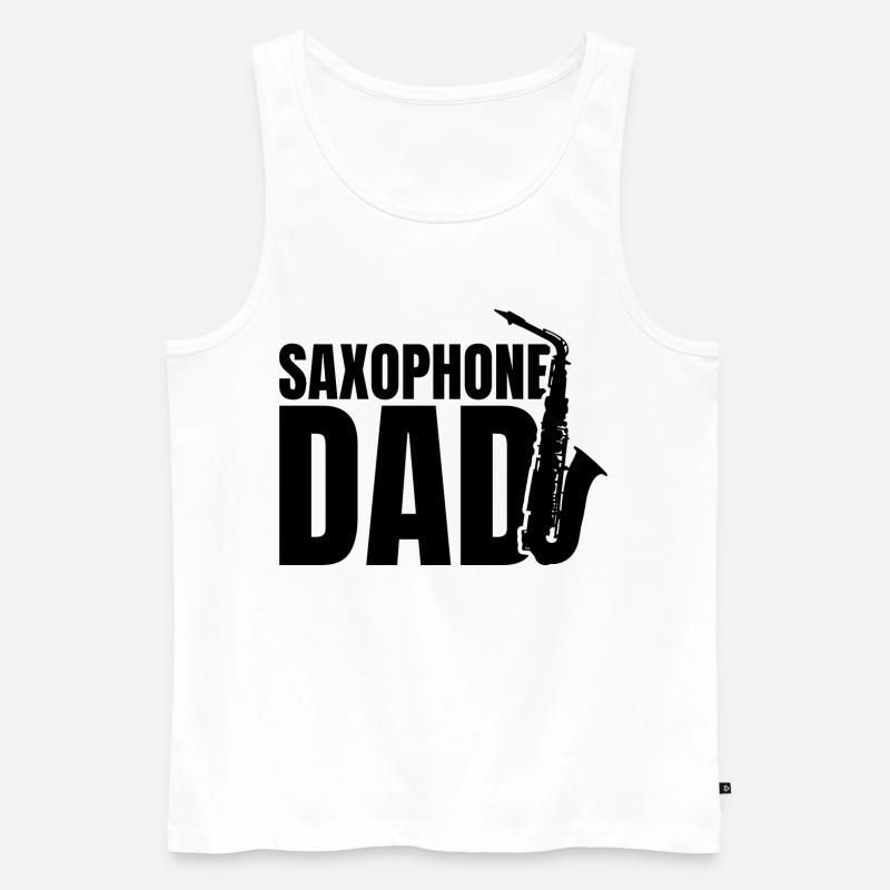 Saxophon Papa - Männer Premium Bio Tank Top - Weiß