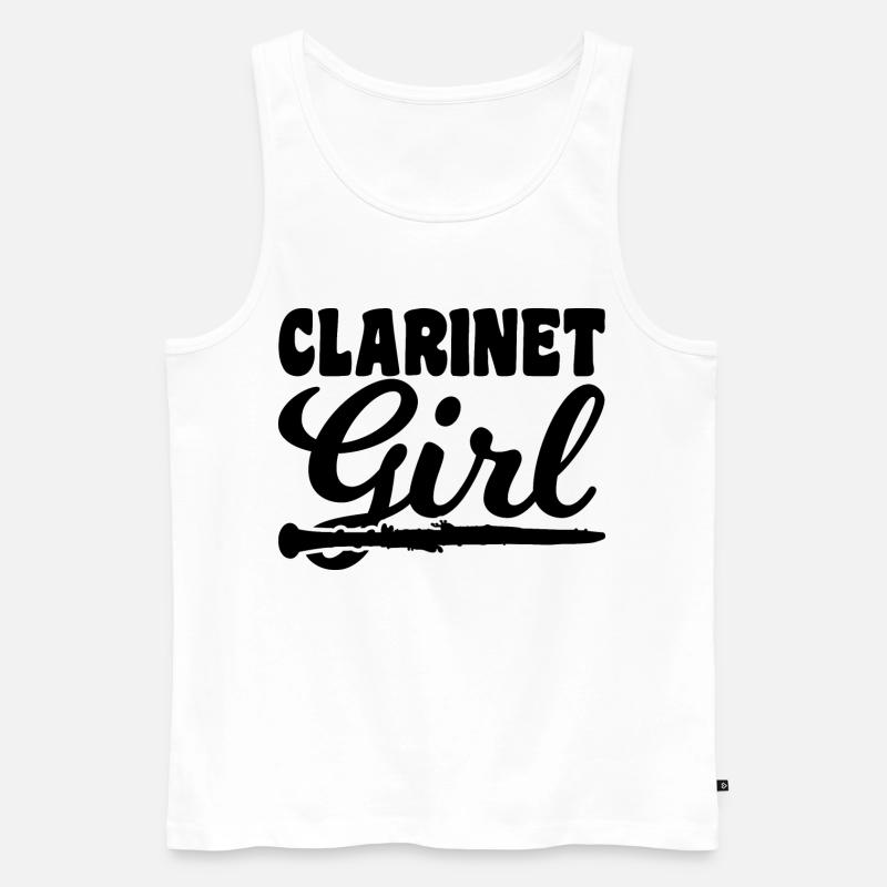 Klarinetten Mädchen - Männer Premium Bio Tank Top - Weiß