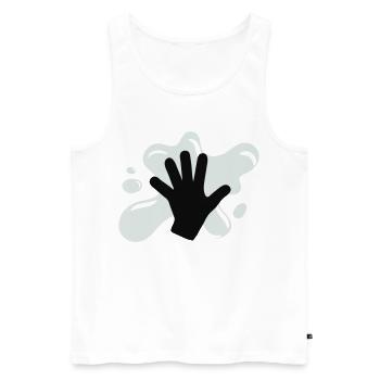 Climate Glue Action - Men's Premium Organic Tank Top - white - Front - AI Model Male 178 light (178cm)