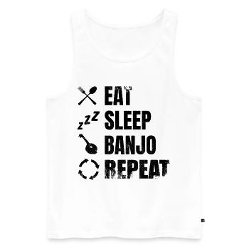 Banjospieler Tagesablauf - Männer Premium Bio Tank Top - Weiß - Vorne - Michal (187cm)