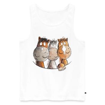 Drollige Pferde I Pferdemotiv Für Reiter - Männer Premium Bio Tank Top - Weiß - Vorne - AI Model Male 178 light (178cm)