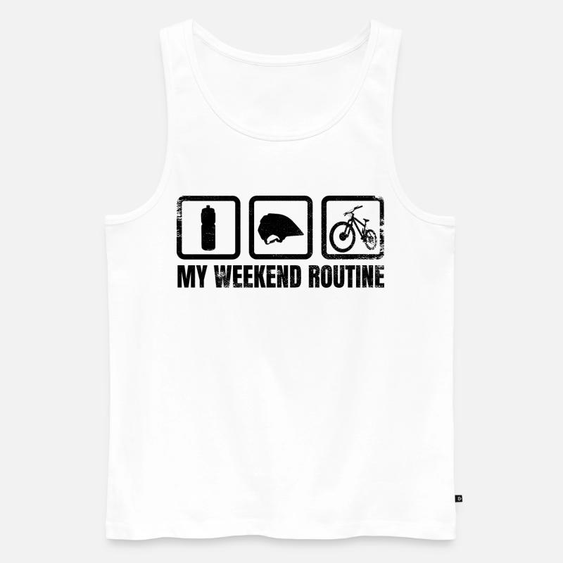 Mountainbiker Wochenende - Männer Premium Bio Tank Top - Weiß