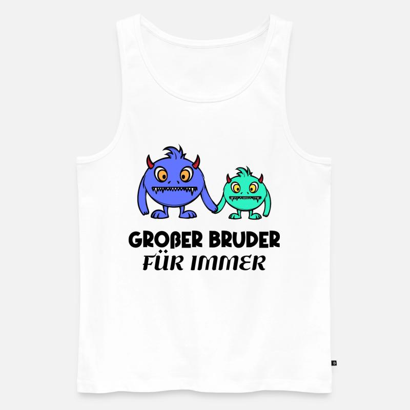 Großer Bruder Geschwisterliebe Statement Bro - Männer Premium Bio Tank Top - Weiß