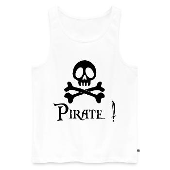 Pirate! (black) - Men's Premium Organic Tank Top - white - Front - AI Model Male 178 light (178cm)