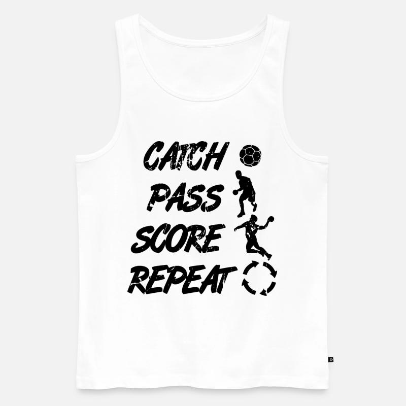Catch, Pass, Repeat, Points - Men's Premium Organic Tank Top - white
