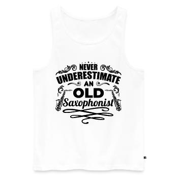 Saxophonist Großvater - Männer Premium Bio Tank Top - Weiß - Vorne - Michal (187cm)