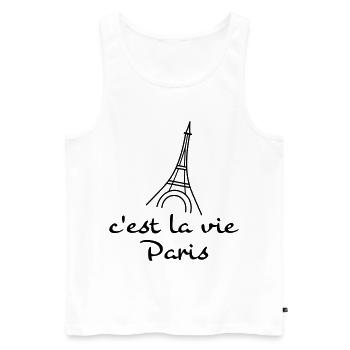 c'est la vie - Men's Premium Organic Tank Top - white - Front - AI Model Male 178 light (178cm)