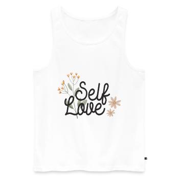 Selbstliebe - Männer Premium Bio Tank Top - Weiß - Vorne - AI Model Male 178 light (178cm)