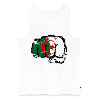 Algeria Flag Hand Fist Used - Men's Premium Organic Tank Top - white - Front - Michal (187cm)