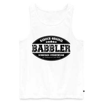 Babbler - Männer Premium Bio Tank Top - Weiß - Vorne - Michal (187cm)