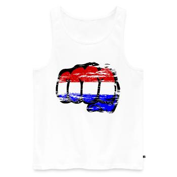 Holland Flag Hand Fist Used - Men's Premium Organic Tank Top - white - Front - Michal (187cm)