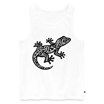 Lézard tribal - Débardeur bio Premium Homme - blanc - Devant - Michal (187cm)