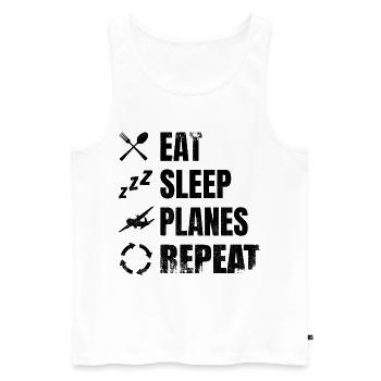 Flugzeugliebhaber - Männer Premium Bio Tank Top - Weiß - Vorne - AI Model Male 178 light (178cm)