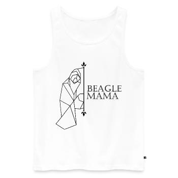 Maman Beagle - Débardeur bio Premium Homme - blanc - Devant - AI Model Male 178 light (178cm)