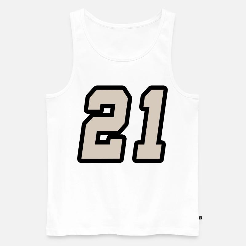 Nummer einundzwanzig 21 - Männer Premium Bio Tank Top - Weiß