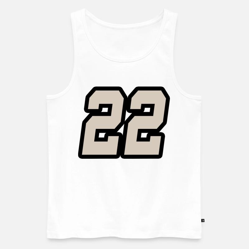 Nummer zweiundzwanzig 22 - Männer Premium Bio Tank Top - Weiß