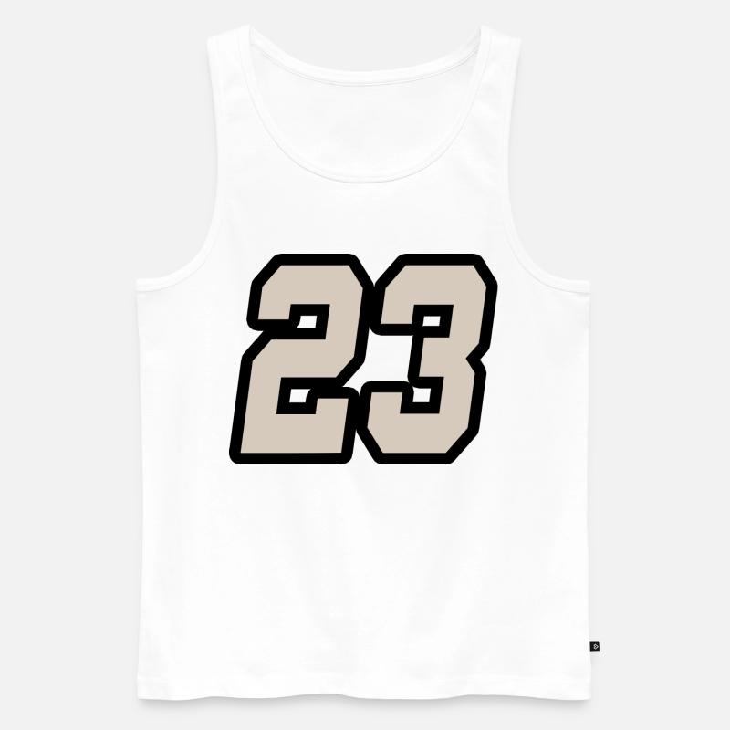 Nummer dreiundzwanzig 23 - Männer Premium Bio Tank Top - Weiß