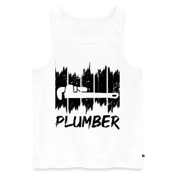 Plombier - Débardeur bio Premium Homme - blanc - Devant - AI Model Male 178 light (178cm)