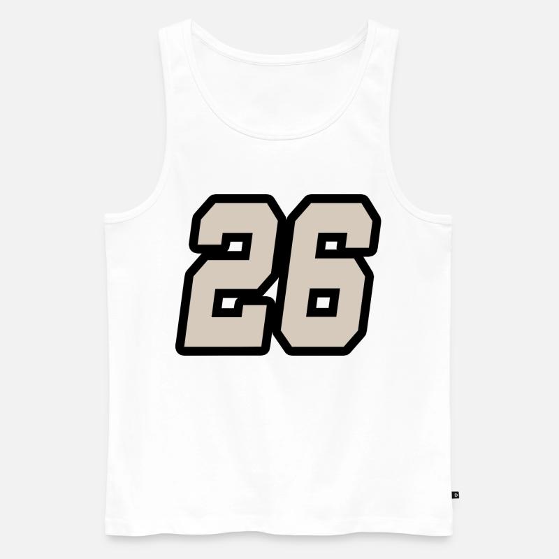 Nummer sechsundzwanzig 26 - Männer Premium Bio Tank Top - Weiß