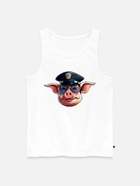 Pig Police - Men's Premium Organic Tank Top - white