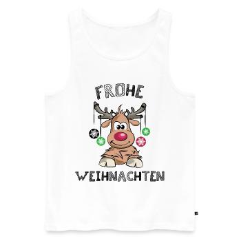 xmas Rentier frohe Weihnachten Symbol Logo icon - Männer Premium Bio Tank Top - Weiß - Vorne - Michal (187cm)