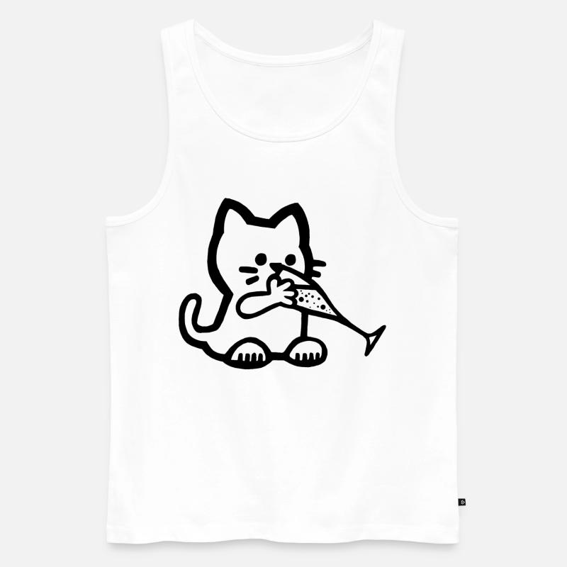 Das Kätzchen hat Durst - Männer Premium Bio Tank Top - Weiß