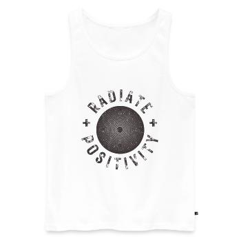 Exuding positivity modern distressed style - Men's Premium Organic Tank Top - white - Front - AI Model Male 178 light (178cm)