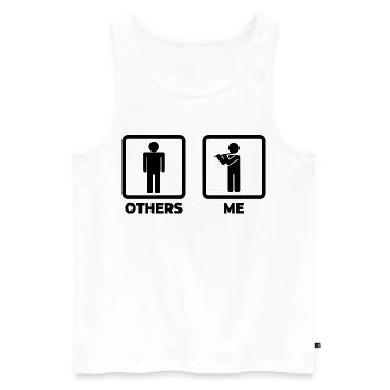Flöte Strichmännchen - Männer Premium Bio Tank Top - Weiß - Vorne - AI Model Male 178 light (178cm)