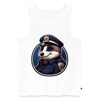 Badger Police - Men's Premium Organic Tank Top - white - Front - AI Model Male 178 light (178cm)