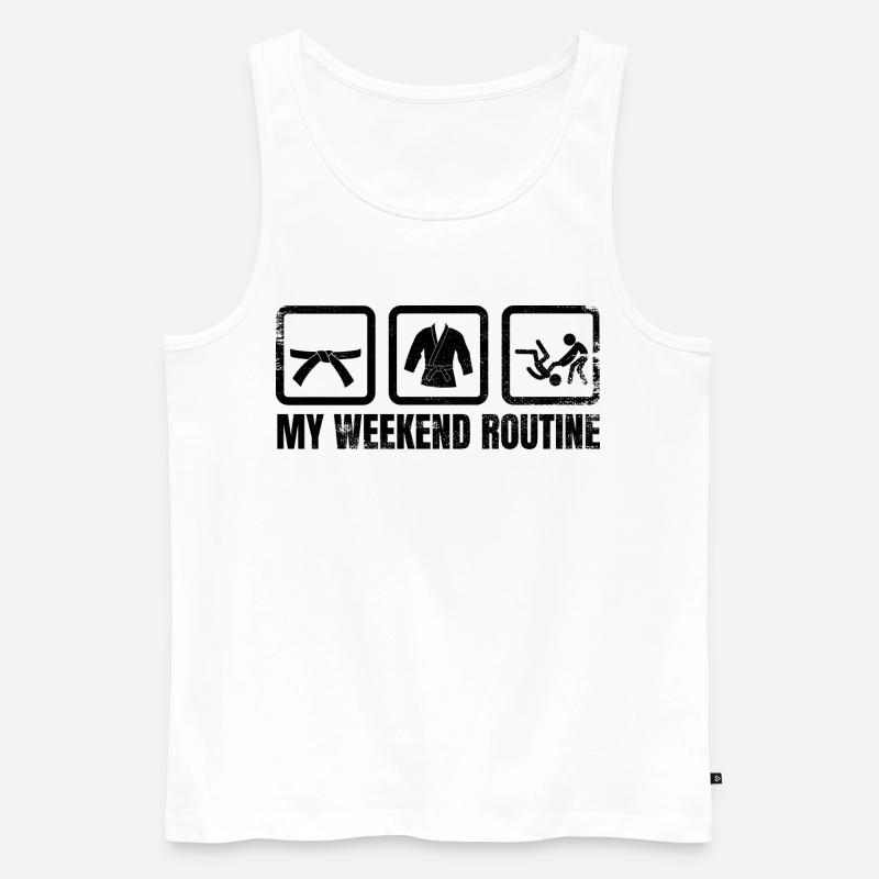 Judoka Wochenend Routine - Männer Premium Bio Tank Top - Weiß
