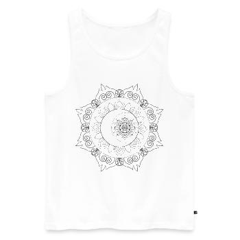 Mandala - Männer Premium Bio Tank Top - Weiß - Vorne - Michal (187cm)
