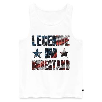 Rentner 2026 Legende im Ruhestand USA Flagge - Männer Premium Bio Tank Top - Weiß - Vorne - Michal (187cm)